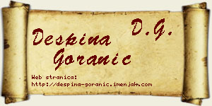 Despina Goranić vizit kartica